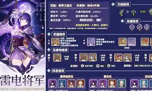 雷神主流阵容搭配