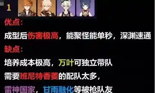 元神搭配阵容等级