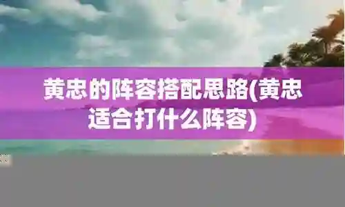 什么阵容适合辅助思路