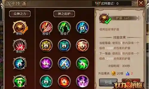 权力与荣耀技能升级