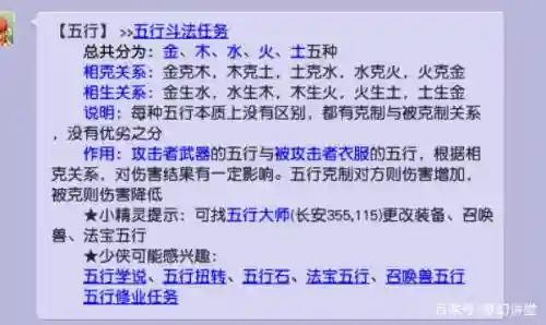 梦幻西游个门派五行属性插图1