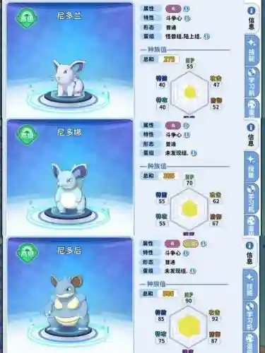 口袋妖怪火红尼多后技能表插图1