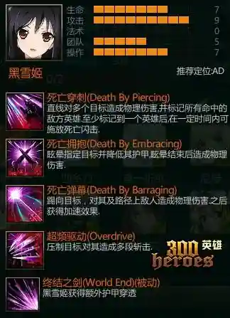 300英雄黑雪姬技能视频插图